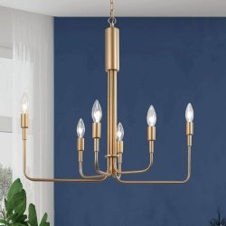 LNC Modern 6-Light Unique Candle Chandelier for Dining Room In Gold