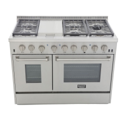 KUCHT Professional 48-Inch Liquid Propane Range With Sealed Burners, Griddle And Convection Oven