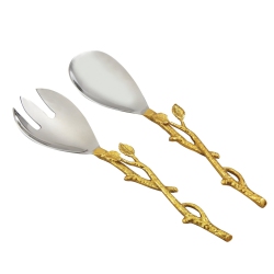 ELEGANCE Gilt Leaf Salad Set (Gold Finish Leaf)