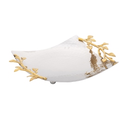 ELEGANCE Gilt Leaf Square Tray