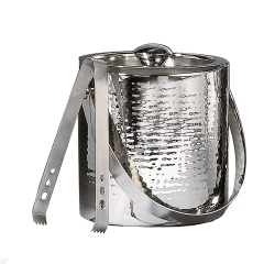 ELEGANCE Ice Bucket Hammered With Tongs