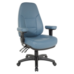 OFFICE STAR Professional Dual Function Ergonomic High Back Chair In Dillon Faux Leather In Blue