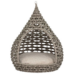 Bowser & Meowser Teardrop Resin Wicker Pet Bed