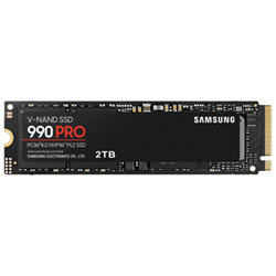 Disque Ssd Interne Nvme Pci-E 990 Pro De 2 To De Samsung (Mz-V9P2T0B/am) - Anglais