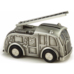 ELEGANCE Pewter Platedfire Truck Bank