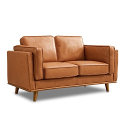 VALENCIA Artisan Top Grain Leather Loveseat, Cognac