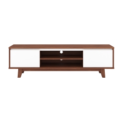 CORLIVING Tff-552-B Fort Worth And Brown Wood Grain Finish Tv Stand for Tv's Up to 68" In White
