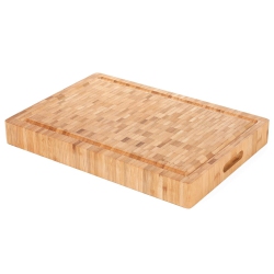 HEIM CONCEPT Large Bamboo Butcher Block Professional Grade Grainy Pattern