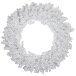 NORTHLIGHT Pre-Lit Led Canadian Pine Artificial Christmas Wreath, 30-Inch, Clear Lights In White