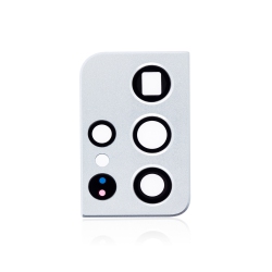 ESOURCE PARTS Replacement Rear Camera Glass Lens With Cover Bezel Ring for Samsung Galaxy S21 Ultra 5G (Sm-G998W) - Phantom In Silver