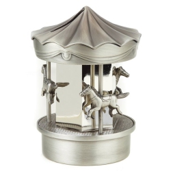 ELEGANCE Pewterplated Carousel Bank