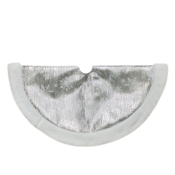 NORTHLIGHT 20-Inch Silver And Metallic Snowflake Mini Christmas Tree Skirt In White