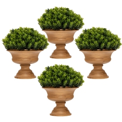 GYMAX 4-Pack Artificial Plants Fake Mini Potted Plant Small Greenery Decor for Indoor