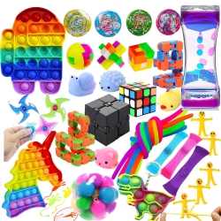 HLD Fidget Toy Set Sensory Fidget Toy Set for Kids Squeeze Sensory Fidget Anti Stress Reliever Silicone Fun Toy