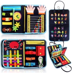 HLD Toddlers Busy Board, Montessori Toys for 1-4 Year Old Boys Girls Kids Fine Motor Skills And Learning Activities, Sensory Boo