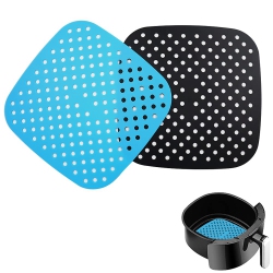 HLD 2PCs Reusable Air Fryer Liners, 8.5 Inch Square Non-Stick Silicone Air Fryer Basket Mats, Air Fryer Accessories for 5.8 Qt A