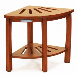 OCEANSTAR Corner Spa Shower Bench Seat With Storage Shelf