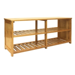OCEANSTAR 10-Pair Bamboo Entryway Storage Bench