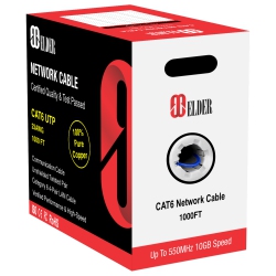ELDER Ethernet Cable Cat6 Utp 1000Ft 305M, Certified Bare Copper High-Speed Network Cable Bulk LAN Internet Wire, Cat 6 Cable Communication Cord