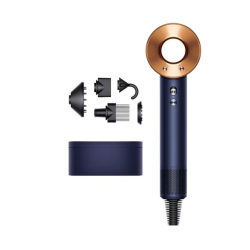 DYSON Supersonic Hair Dryer With Presentation Case And Brush Set - Prussian And Rich Copper In Blue