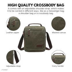 Canvas leather Bag Male Briefcase Business Unisex High Quality Messenger Bag Canvas store Small Satchel Cosmetic bag Crossbody Bag Shoulder Bag