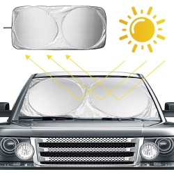 YELLOW-PRICE 2-Pack Large Size Foldable Car Sun Shade Windscreen Sunshade 63X35 Inch In Silver