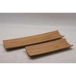 JIALLO Set Of 2 Bamboo Curvy Serving Trays