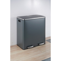 JIALLO 60L Dual Compartment Trash Can - Matt In Grey