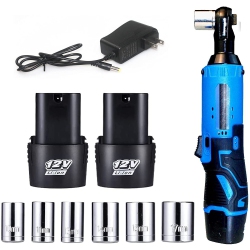 ISTAR Cordless Electric Ratchet Wrench Set, 3/8"" 12V Power Ratchet Tool Kit \w 2 Packs 2000Mah Lithium-Ion Battery And Charger 1 Charger +2 Battery