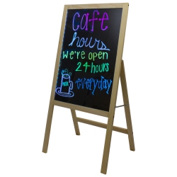 NORTHLIGHT 40.5" Led Lighted Message Writing Board On Wooden Easel