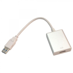 GLOBALTONE - USB-A Male to HDMI Female Adapter In White