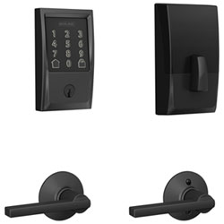 Schlage Encode Wi-Fi Smart Lock Deadbolt & Lever Door Handle Combo - Matte Black- Only at Best Buy