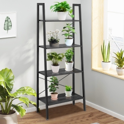 TOPBUY 4-Tier Ladder Bookshelf Display Ladder Rack Free-Standing Plant