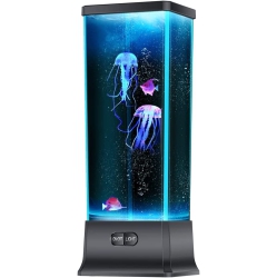 ULTREND Jellyfish Lava Lamp, Night Light for Kids Design for Home, Office, And Room Decor. (Black)