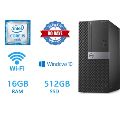 DELL Refurbished (Good) Optiplex 3040 Tower Desktop PC Intel Core I5 16GB Ram 512GB SSD Windows 10 HDMI Dp Wifi
