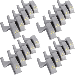 ISTAR 20 PCs Warm Universal Cabinet Cupboard Closet Night Light Wardrobe Led Hinge Sensor Light for Home Kitchen In White