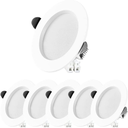 ISTAR 6 Pack 6 Inch 6" Slim Downlight Recessed Lights, Slim Ceiling Spotlight Downlights, Cool In White