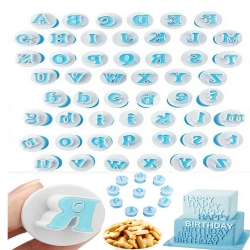 ISTAR 62PCs Alphabet Cookie Cutters Set \w Upper, Lowercase And Numeric Icing Cake Decorating Fondant Number Cutters Mould Tools for Sugarcraft