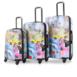 TUCCI - ITALY Tucci Italy New York Love Art (20", 24", 28") 3 PC Luggage Suitcase Set