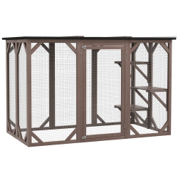 PAWHUT Catio Outdoor Cat Enclosure, Indoor Cat Cage, Pet House, Small Animal Hutch for Rabbit, Kitten, Kitty Crate Kennel \w Waterproof Roof