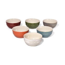 STAUB Ceramique 14 Cm / 6 Piece Ceramic Large Rainbow Multi-Colour Large Bowl Set, Mixed Colours