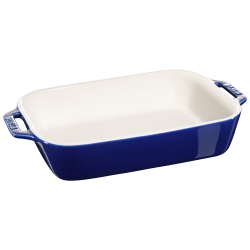 STAUB Ceramique 2, 4 L Ceramic Rectangular Oven Dish, Dark-Blue