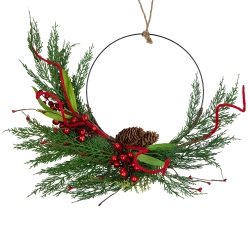 NORTHLIGHT Real Touch Mixed Greenery And Berries Artificial Christmas Wreath - 18" - Unlit