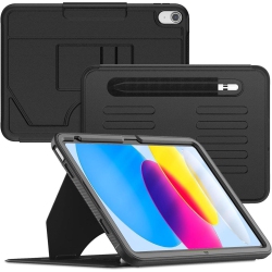 XCRS Premium Built Case for Apple Ipad 10.9 Inches 10Th Gen 2022, Highly Protective, Shock Absorbing Cover \w 2 Card Pockets, Built-In Pencil Holder