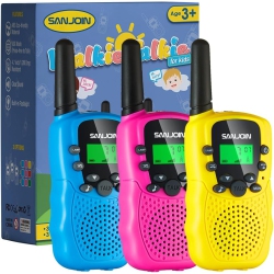 ULTREND Walkie-Talkies Toys for Kids 4-12 Years, Uhf Tuner Technology, 22 Channels, Built-In Flashlight, 2.1" X 5.7" Size. - Set Of 3 - (Blue / /