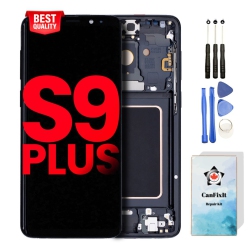 CANFIXIT Screen Replacement for Samsung Galaxy S9 Plus Glass Oled Display Touch Digitizer Lcd Assembly \w Frame And Free Repair Tools Kits G965D /