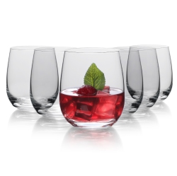 TABLE 12 15.5-Ounce Beverage Glasses, Set Of 6, Lead-Free Crystal, Break Resistant