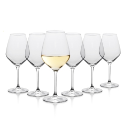 TABLE 12 14.5-Ounce Wine Glasses, Set Of 6, Lead-Free Crystal, Break Resistant In White
