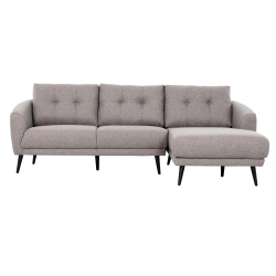 TRUE CONTEMPORARY Elizabeth Tufted Sectional Sofa In Nia (Right Facing Chaise) In Grey