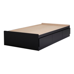 SOUTH SHORE Fusion Twin Mates Bed (39") With 3 Drawers, Pure In Black